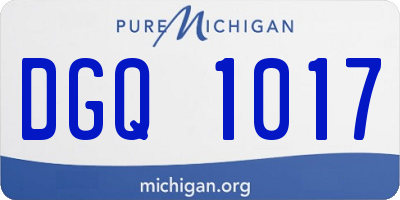 MI license plate DGQ1017