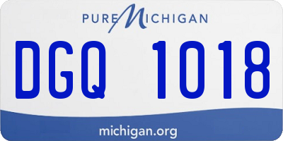 MI license plate DGQ1018