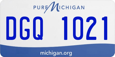 MI license plate DGQ1021