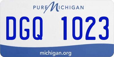 MI license plate DGQ1023