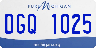 MI license plate DGQ1025