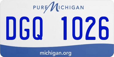 MI license plate DGQ1026