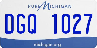 MI license plate DGQ1027
