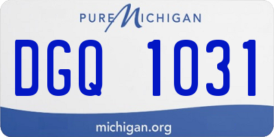 MI license plate DGQ1031