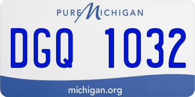 MI license plate DGQ1032