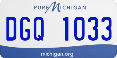 MI license plate DGQ1033