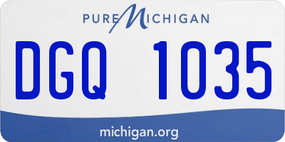 MI license plate DGQ1035