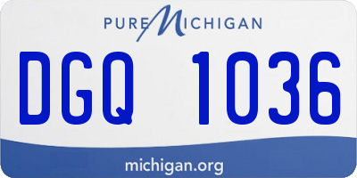 MI license plate DGQ1036
