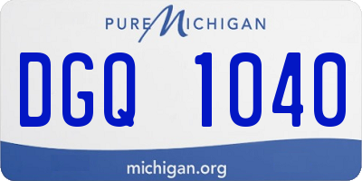 MI license plate DGQ1040
