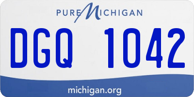 MI license plate DGQ1042