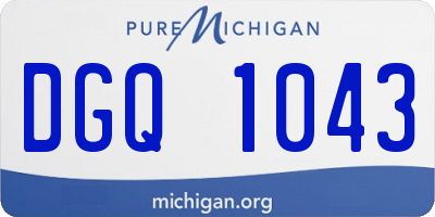 MI license plate DGQ1043