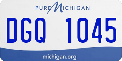 MI license plate DGQ1045