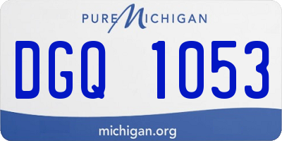 MI license plate DGQ1053