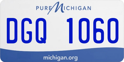 MI license plate DGQ1060