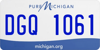 MI license plate DGQ1061