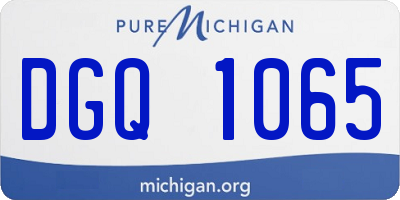 MI license plate DGQ1065
