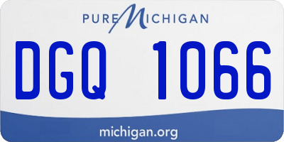 MI license plate DGQ1066