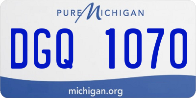 MI license plate DGQ1070