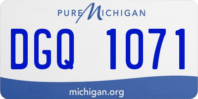 MI license plate DGQ1071