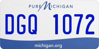 MI license plate DGQ1072