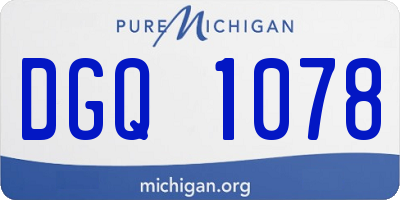 MI license plate DGQ1078