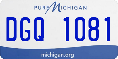 MI license plate DGQ1081