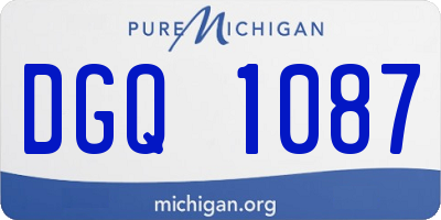 MI license plate DGQ1087