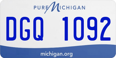 MI license plate DGQ1092