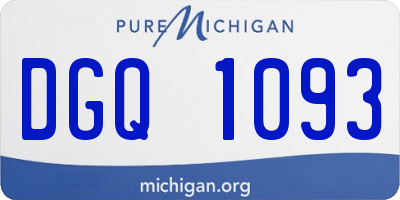 MI license plate DGQ1093