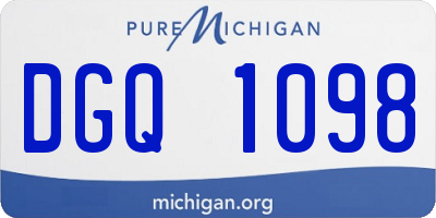 MI license plate DGQ1098