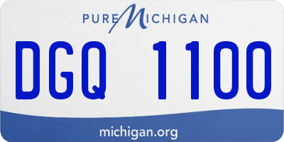 MI license plate DGQ1100