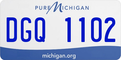 MI license plate DGQ1102