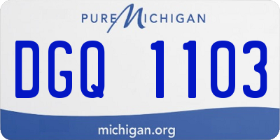 MI license plate DGQ1103
