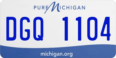 MI license plate DGQ1104