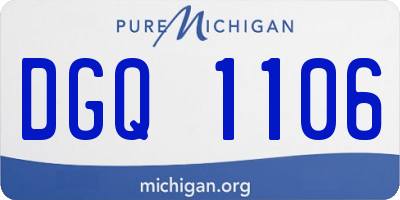 MI license plate DGQ1106