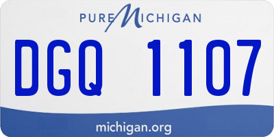 MI license plate DGQ1107