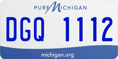 MI license plate DGQ1112