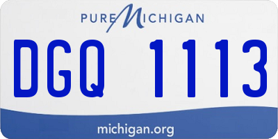 MI license plate DGQ1113