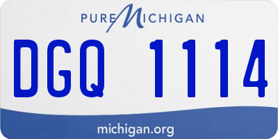 MI license plate DGQ1114