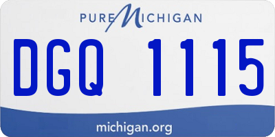 MI license plate DGQ1115