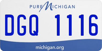 MI license plate DGQ1116