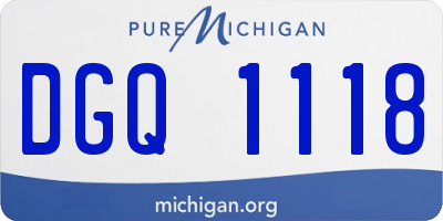 MI license plate DGQ1118