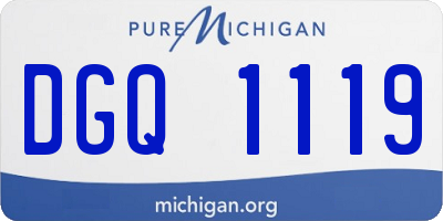 MI license plate DGQ1119
