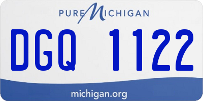 MI license plate DGQ1122