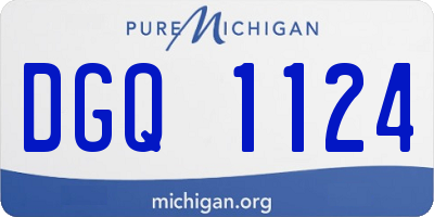 MI license plate DGQ1124