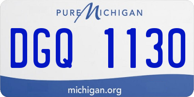 MI license plate DGQ1130