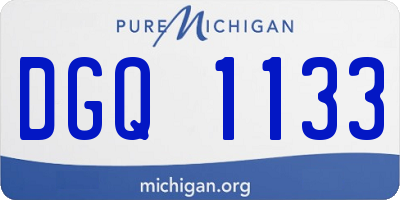 MI license plate DGQ1133