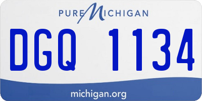 MI license plate DGQ1134