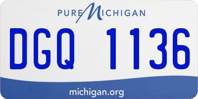 MI license plate DGQ1136