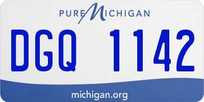 MI license plate DGQ1142
